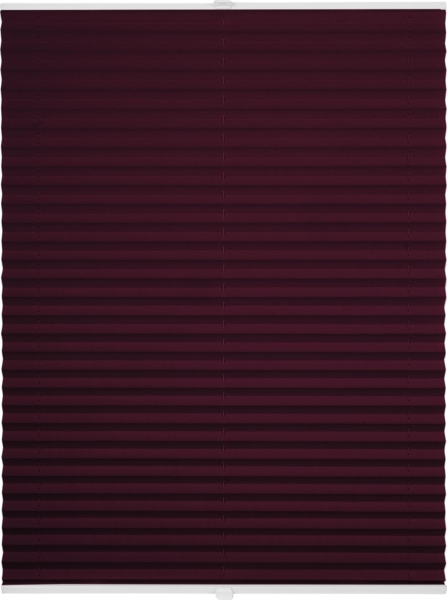 ondeco Plissee ohne Bohren mit Klemmträger, Sonnenschutz für Fenster innen, blickdicht, Faltrollo, Weinrot, 110x130 cm