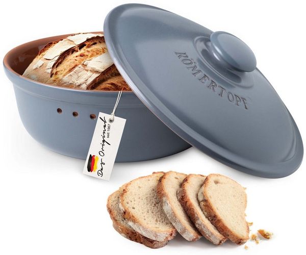 RÖMERTOPF Römertopf Brottopf Rund Ø 30cm - Keramik Brotkasten