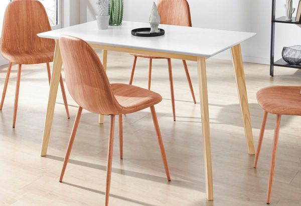 OTTO home Esstisch Cody, mit Beinen aus Massivholz eckige MDF-Tischplatte, in 2 Farbvarianten