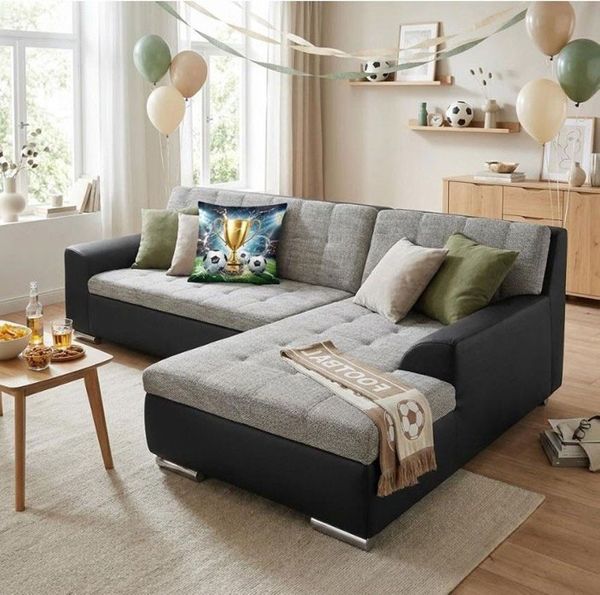 DOMO collection Ecksofa Treviso viele Bezüge, auch in Cord, L-Form, B/T/H: 267/80/83 cm, wahlweise mit Bettfunktion, incl. Zierkissen, hochwertige Steppung