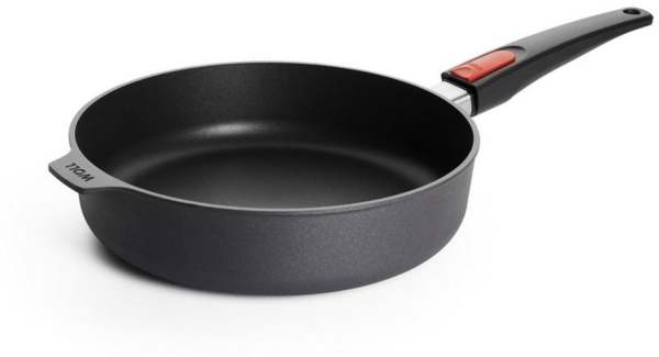 Woll Diamond Lite Hochrandpfanne - Induktiv -, Ø 26 cm, 7 cm hoch, mit abnehmbarem Stiel - Geeignet für alle Herdarten, Aluguss, backofenfest, anthrazit