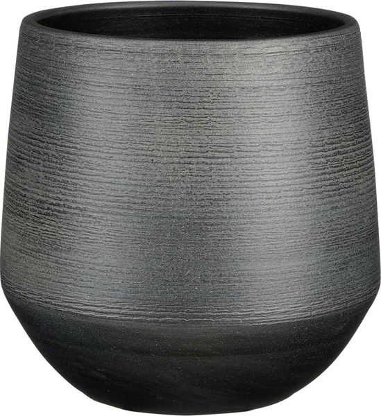 Mica Decorations Topf Evora terracotta 23 x 24 cm schwarz
