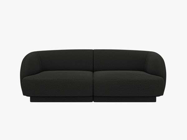 Micadoni Sofa Miley 2-Sitzer Boucle Baloo Schwarz
