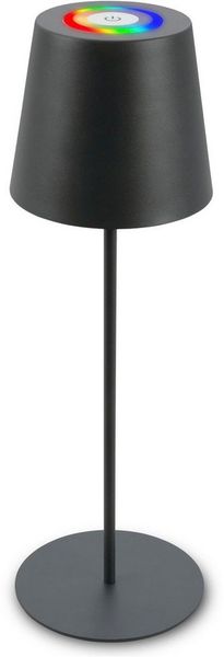 BRILONER - LED Tischlampe kabellos mit Touch, buntes RGB+W Licht, höhenverstellbar, Nachttischlampe, Leselampe, LED lampe, Campinglampe, Tischleuchte, Akku Lampe, Outdoor, 36x10,5 cm, Anthrazit