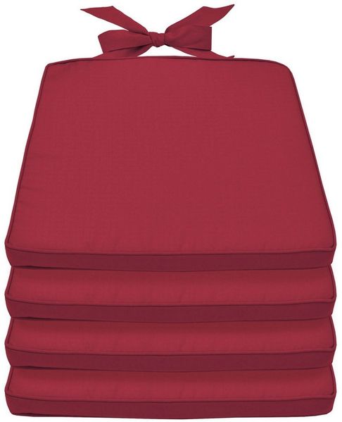 4er Set Beautissu Stuhlkissen Pia Rot