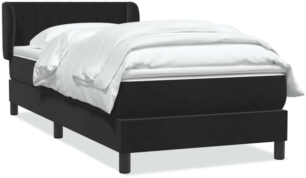 vidaXL Boxspringbett mit Matratze Schwarz 80x220 cm Samt 3317717