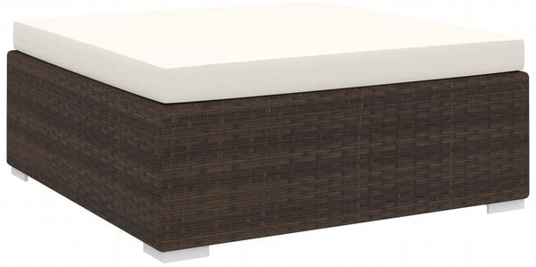 vidaXL Modular-Fußhocker mit Kissen Poly Rattan Braun 48296