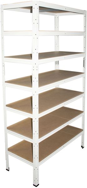 shelfplaza HOME 230x45x45 cm Schwerlastregal in weiß mit 7 Böden und 125 kg Traglast pro Boden