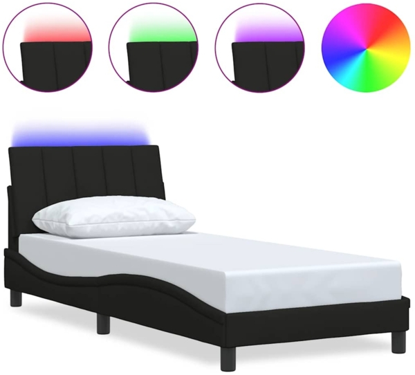 vidaXL Bettgestell ohne Matratze "Hanko" Schwarz 80x200 cm Stoff 3310421