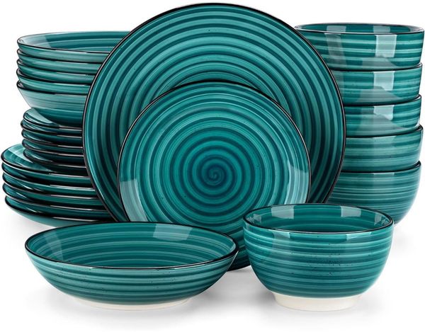 vancasso BONBON 24tlg Tafelservice Set Steingut Grün Geschirr modern