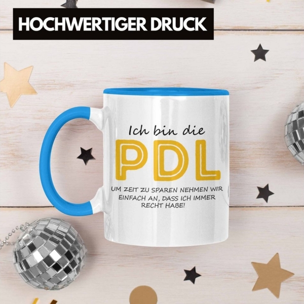 Trendation Tasse Lustige Tasse PDL Geschenkidee für Pflegedienstleitungen Krankenhaus Bild 2