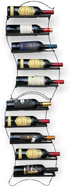 DanDiBo 2er Set Weinregal Metall Schwarz Wand erweiterbar für 10 Flaschen Lento Flaschenregal 96270 Flaschenständer Weinflaschenhalter Flaschenhalter