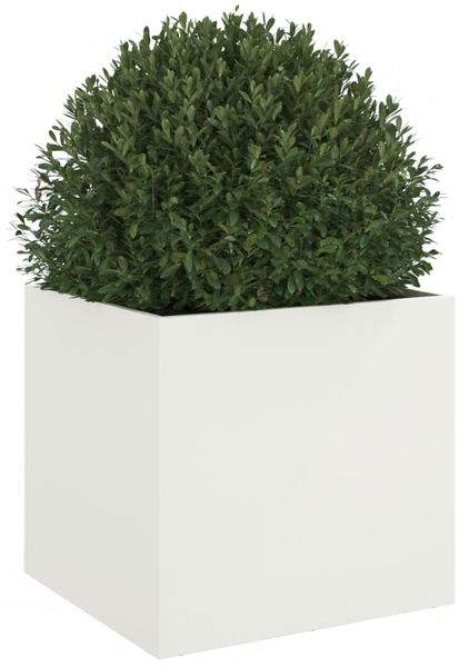 vidaXL Pflanzkübel Weiß 49x47x46 cm Stahl 841561 Bild 4