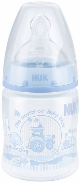 NUK Trinklernbecher NUK rose&blue First Choice+ Flasche 150ml
