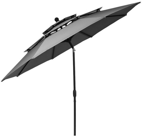 COSTWAY Sonnenschirm Balkonschirm, LxB: 300,00x300,00 cm, mit Kurbel,neigbar, UV-Schutz