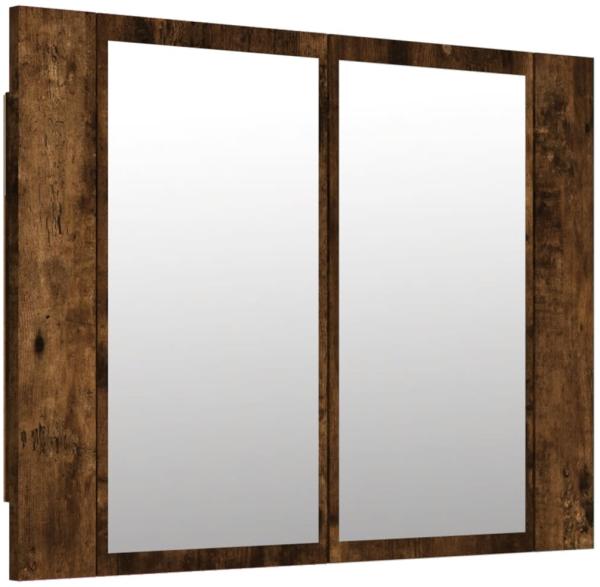 vidaXL LED-Spiegelschrank Räuchereiche 60x12x45 cm Holzwerkstoff 822841