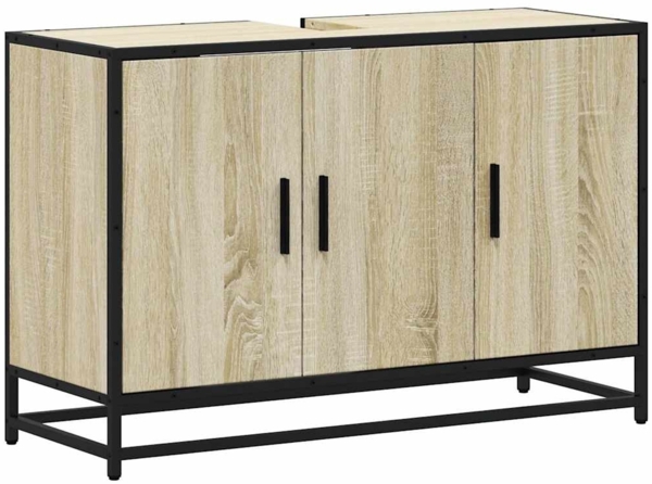 vidaXL Badezimmer-Waschbeckenschrank Sonoma-Eiche 90 x 33 x 60 cm Holzwerkstoff 849270