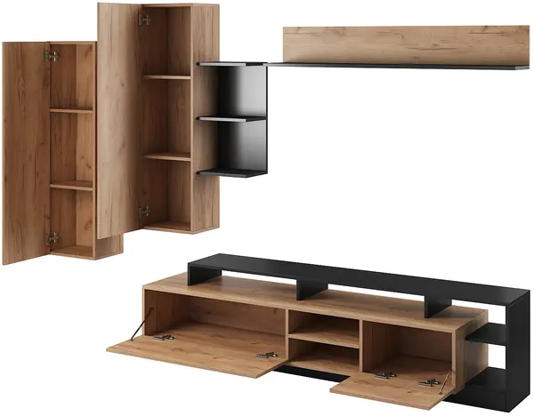 Vente-unique - IDESIA TV unit Holz, Platte GrauBeige - B 40 cm30 cm x H 171,5 cm x L 260 cm Bild 3