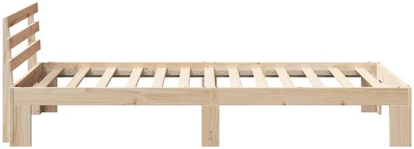 vidaXL Bettrahmen mit Kopfteil Natur 90 x 190 cm Massives Kiefernholz 872632 Bild 6