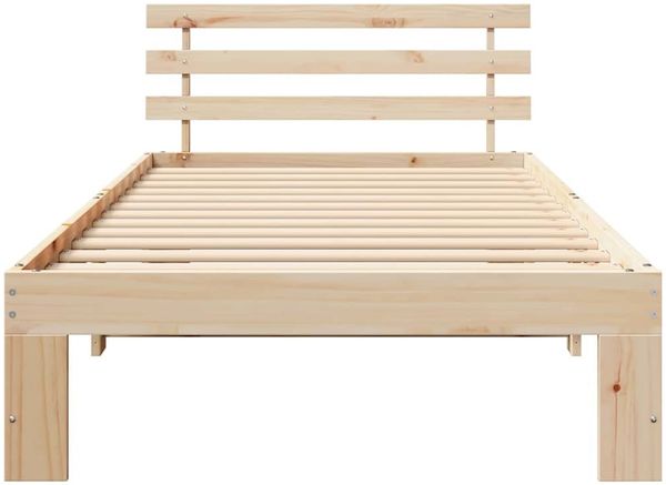 vidaXL Bettrahmen mit Kopfteil Natur 90 x 190 cm Massives Kiefernholz 872632 Bild 5