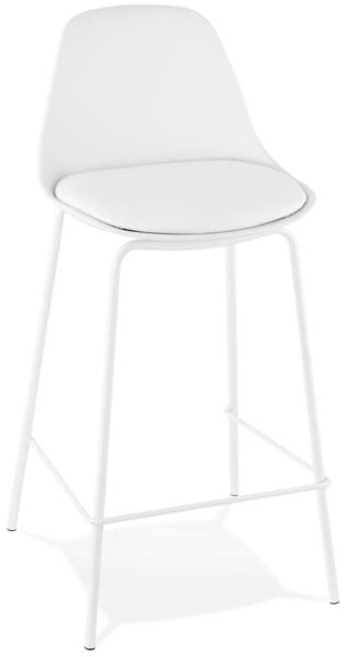 Kadima Design Küchenhocker Metall | 86,5 cm Höhe | Gepolstert Minimalistisch Modern | Weiß | Barstuhl