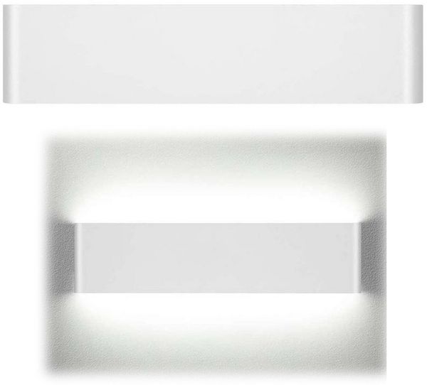 Jibenhome Wandleuchte LED Flurlampe Innen, 12W Wandlampe Aluminum für Wohnzimmer Treppe, Kaltweiß, Schlafzimmer Flur, Kaltweiß Weiß