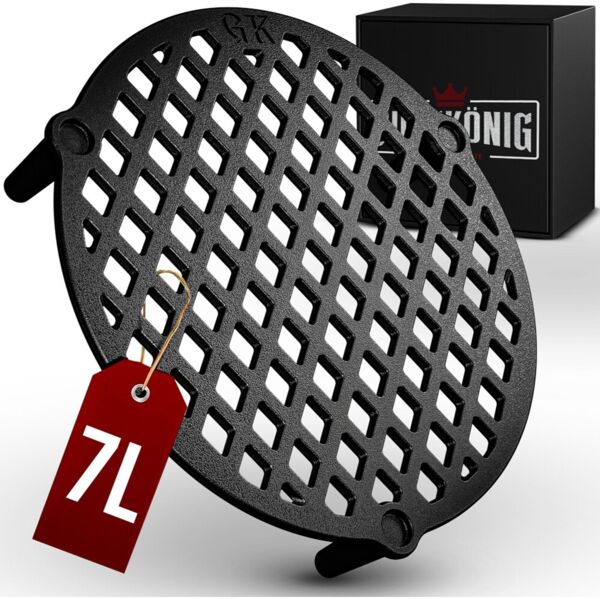 Stapelrost für 7 l Dutch Oven – Gusseisen Einsatzrost zum Grillen & Dünsten, hitzebeständig, ideal für Fleisch, Fisch & Gemüse