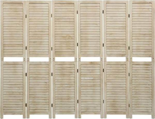 vidaXL 6-tlg. Raumteiler 210x165 cm Massivholz Paulownia 338581 Bild 6