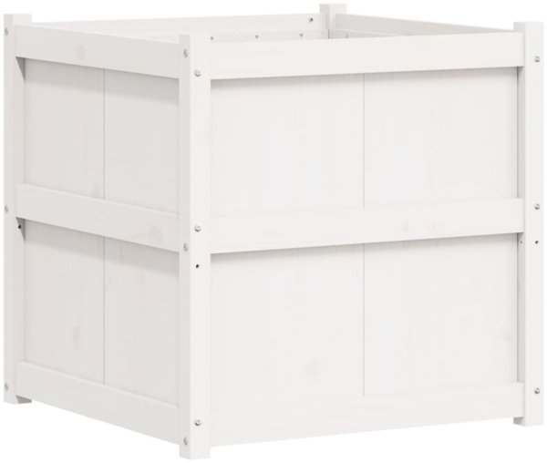 vidaXL Pflanzkübel Weiß 70x70x70 cm Massivholz Kiefer 837435