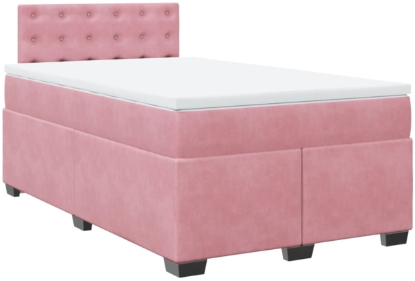 vidaXL Boxspringbett mit Matratze Rosa 120x190 cm Samt 3286275