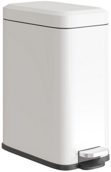HOMCOM Mülleimer Treteimer Abfalleimer mit Deckel und Fußpedal, Weiß 29,2 x 14 x 32 cm