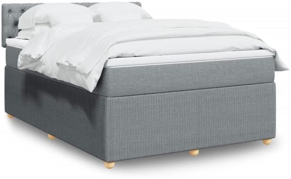 vidaXL Boxspringbett mit Matratze Hellgrau 140x190 cm Stoff 3287458