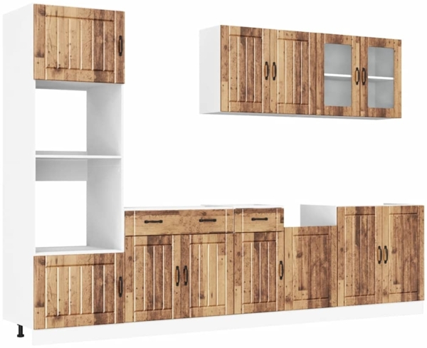 vidaXL 7-tlg. Küchenschrank-Set Kalmar Altholz-Optik Holzwerkstoff 3314749