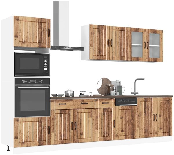 vidaXL 7-tlg. Küchenschrank-Set Kalmar Altholz-Optik Holzwerkstoff 3314749