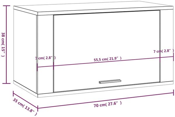 vidaXL Wand-Schuhschrank Räuchereiche 70x35x38 cm Massivholz Kiefer 821017 Bild 9