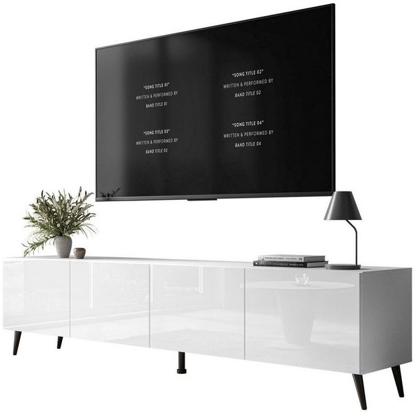 Lookway TV-Schrank AURA 200 auf Beinen TV-Schrank mit LED Beleuchtung Breite: 200 cm
