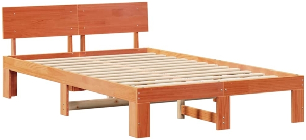 vidaXL Bettrahmen Wachsbraun 120 x 200 cm Massives Kiefernholz 872655