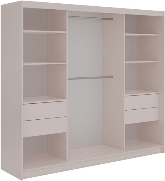 Schwebetürenschrank LUMOS in Kaschmir inkl. Innenausstattung, mit Lamellen-Optik, Schwarz, Breite 240 cm, moderner Kleiderschrank - mit Schubladen Bild 4