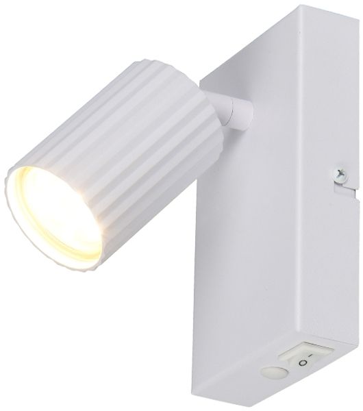 Innen Wandstrahler SOKA Weiß mit Schalter, Spot schwenkbar, Höhe 15cm Bild 2