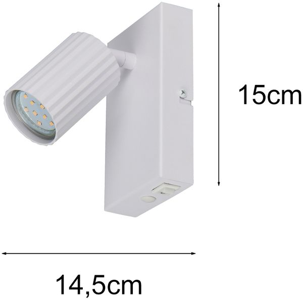 Innen Wandstrahler SOKA Weiß mit Schalter, Spot schwenkbar, Höhe 15cm Bild 4