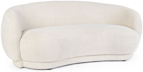Sofa Clata aus Boucle-Stoff, skandinavisches Design, beige natur, 2–3 Sitzplätze, gepolstert
