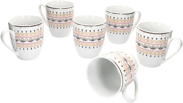 Van Well Viva 6tlg. Kaffeebecher-Set für 6 Personen Kaffeetasse Tasse XL edles Porzellan Becher Bild 1