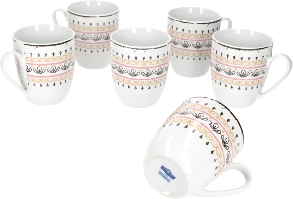 Van Well Viva 6tlg. Kaffeebecher-Set für 6 Personen Kaffeetasse Tasse XL edles Porzellan Becher Bild 2