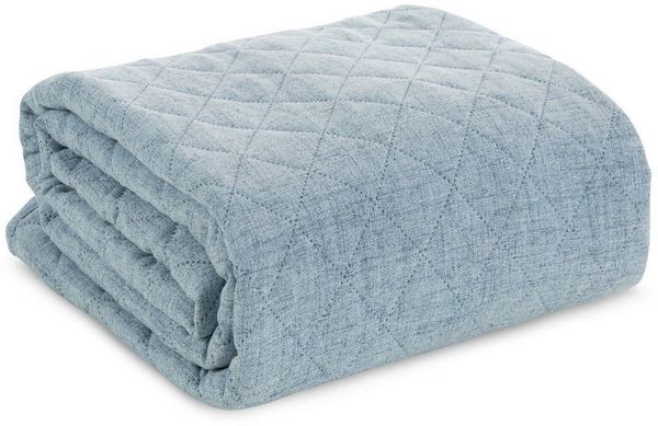Eurofirany Tagesdecke LEINOPTIK, Karomuster Steppung Doppelbett Überwurf Einfarbig Grau Beige