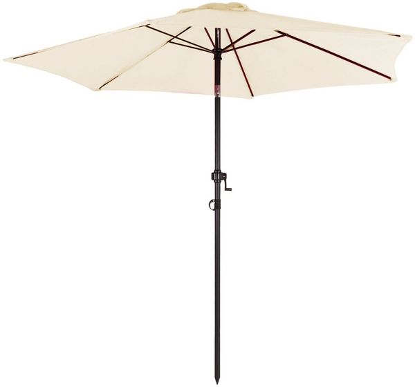 ONDIS24 Marktschirm Strandschirm 2,3 Meter Sonnenschutz mit Kurbel, Knick-Gelenk, 100% Polyester (160g/m)