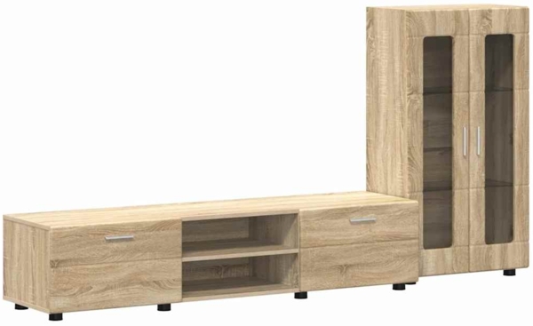 vidaXL TV-Schrankset mit Schubladen mit Tür Sonoma-Eiche Holzwerkstoff 3397936