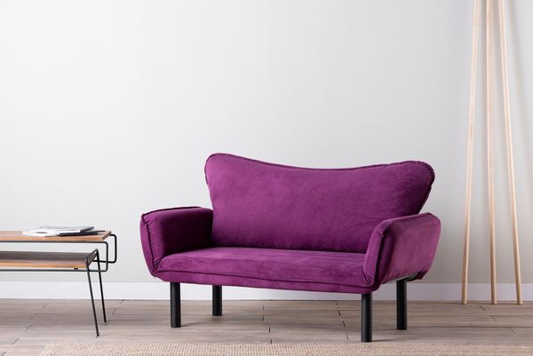 2-Sitzer-Schlafsofa, 'Chatto', 75 x 70 x 150, Lila
