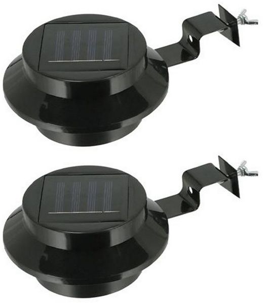 HAC24 LED Gartenleuchte Dachrinnenlampe Dachrinnen Lampe Licht Regenrinne Solarlampe, LED fest integriert, Kaltweiß, Solar, Schwarz 3 leistungsstarke helle LEDS