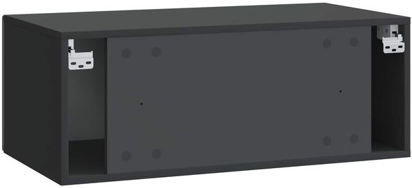 vidaXL Wandmontierter TV-Schrank 98 x 41 x 30 cm Schwarz Holzwerkstoff 898866 Bild 5