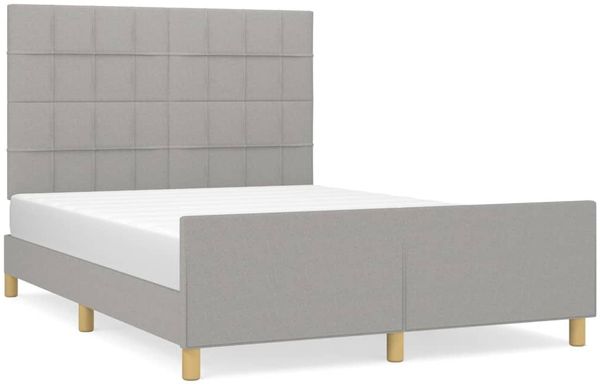 Doppelbett, Bettgestell Modernen ohne Matratze Hellgrau 140x200 cm Stoff d2495e